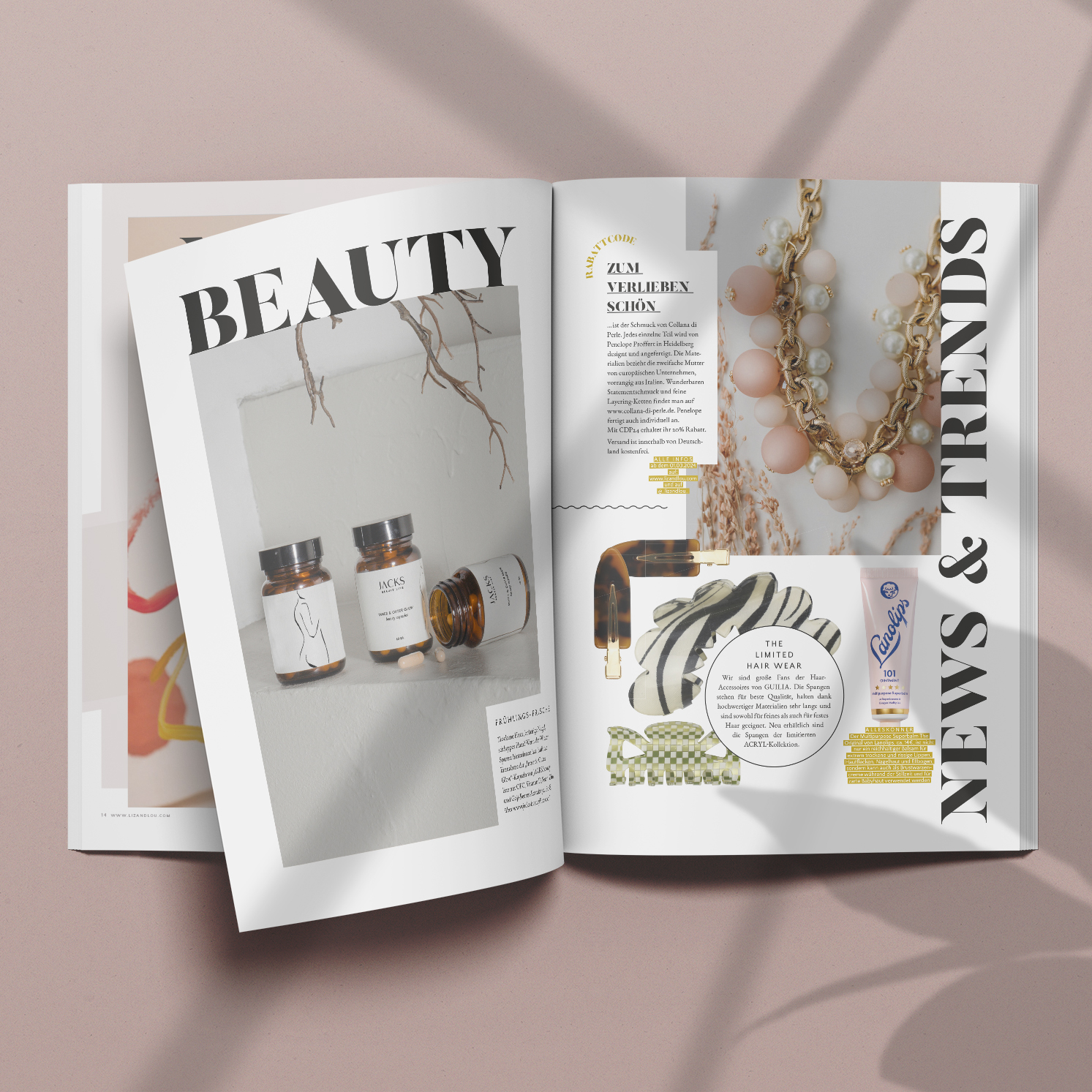 Liz & Lou fashion kids magazine layout Artdirector
